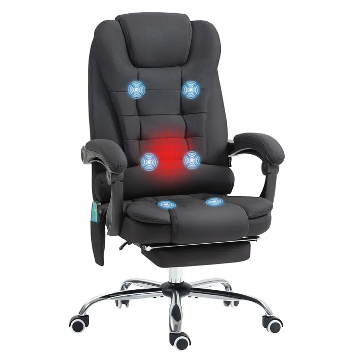 Fauteuil De Bureau Direction Massant Chauffant Tissu