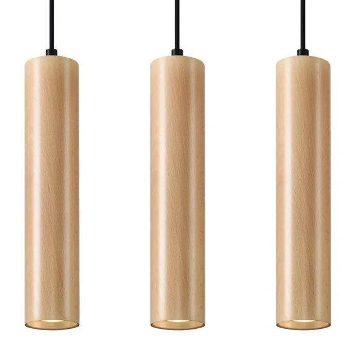 Suspension en Bois - LYRIC - Bois naturel - IP20 - Max 10W LED - GU10 - Style Scandinave