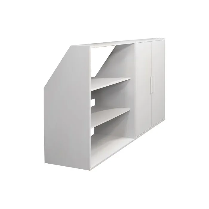 Meuble sous pente 2 portes et 2 étagères - Blanc - ADEZIO