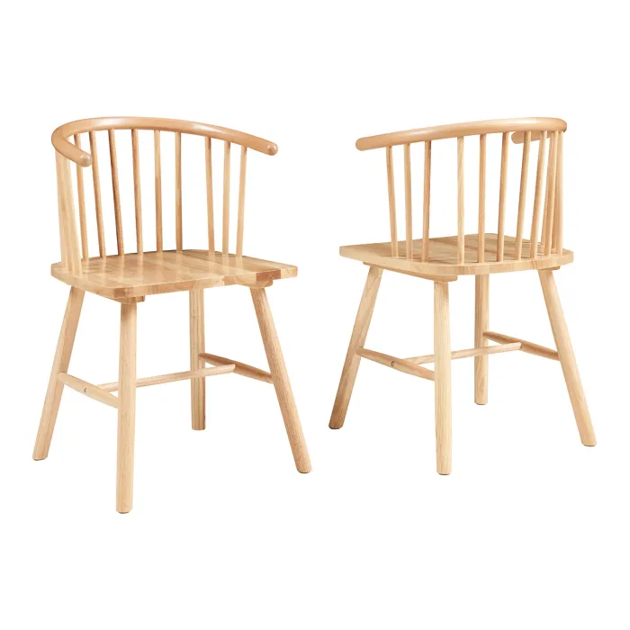 Lot de 2 chaises de salle à manger Stami effet naturel en.casa