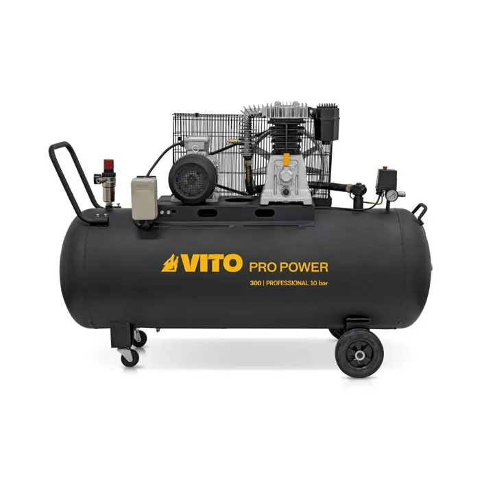 Compresseur d'air 300L Courroie 10 Bar 4000W 5.5CV 500L/min 380V VITO