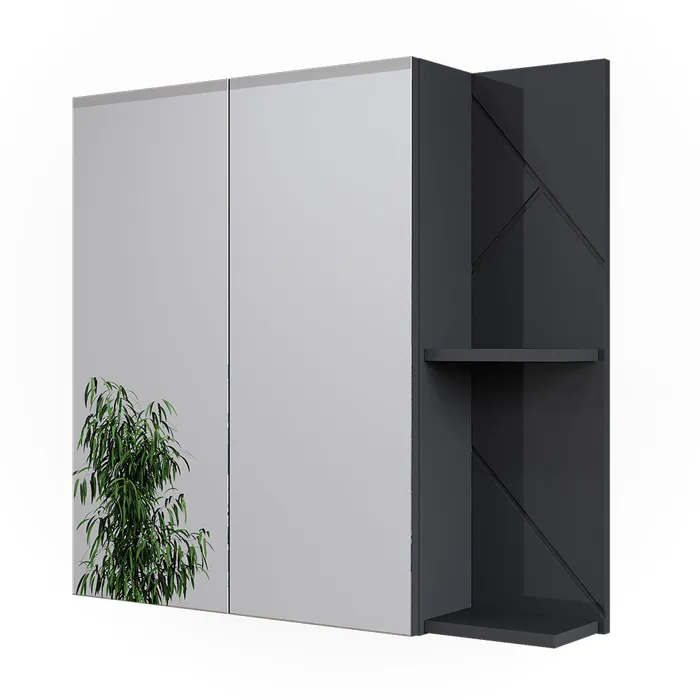 Vicco Armoire de toilette Anthracite Haute brillance 80x75cm
