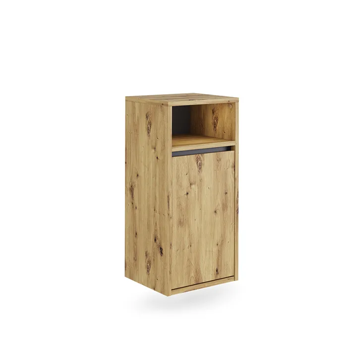 Vicco Armoire de salle de bain Artisan/gris 38x80cm avec panier à linge