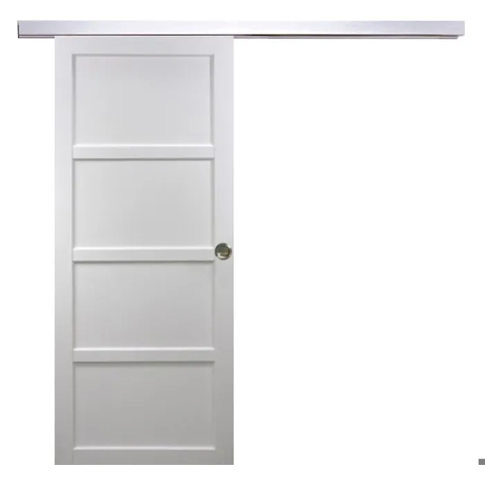Porte Coulissante Tamera Blanc 4 Panneaux H204 X L63 Cm, Rail Alu, Coquilles Gd Menuiseries
