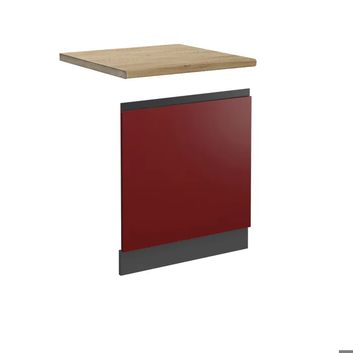 Vicco Façade Rouge/Anthracite 60cm plan de travail Chêne doré