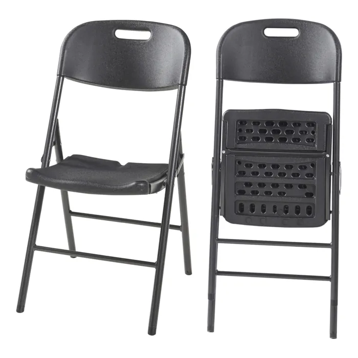 Lot de 2 chaises pliantes Ljusnarsberg 87 x 46 x 53 cm noir en.casa