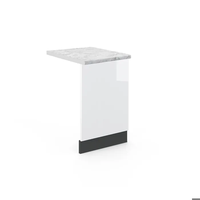 Vicco Façade Blanc Haute brillance/Anthracite 45cm plan de travail Marbre