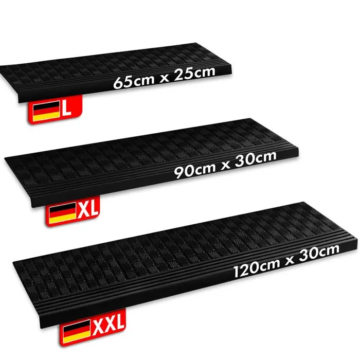 5 Pièces Tapis D'escalier Caoutchouc Pour L'extérieur Diamond 30 X 120 Cm