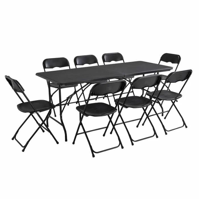 Ensemble Table Et Chaises Pliantes Noir