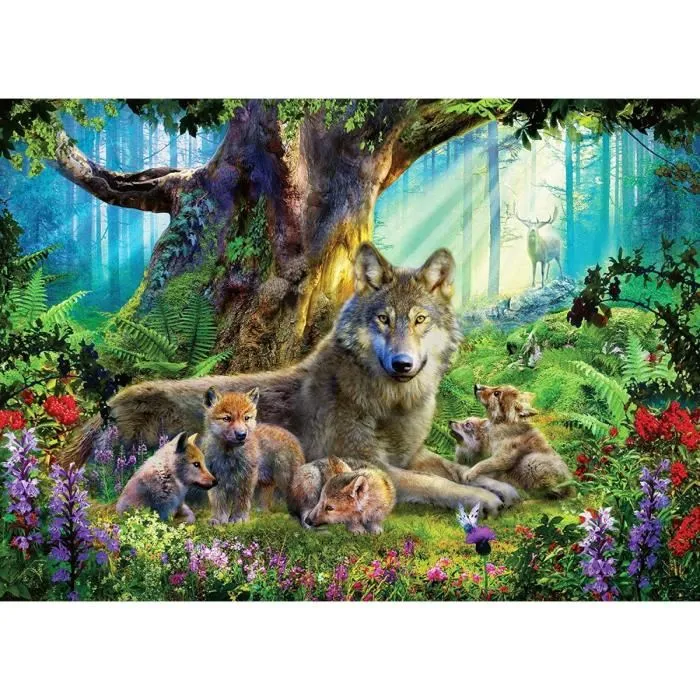 Puzzle Famille De Loup Dans La Foret 1000 Pieces - Collection Animaux De La Foret - Ravensburger 159871