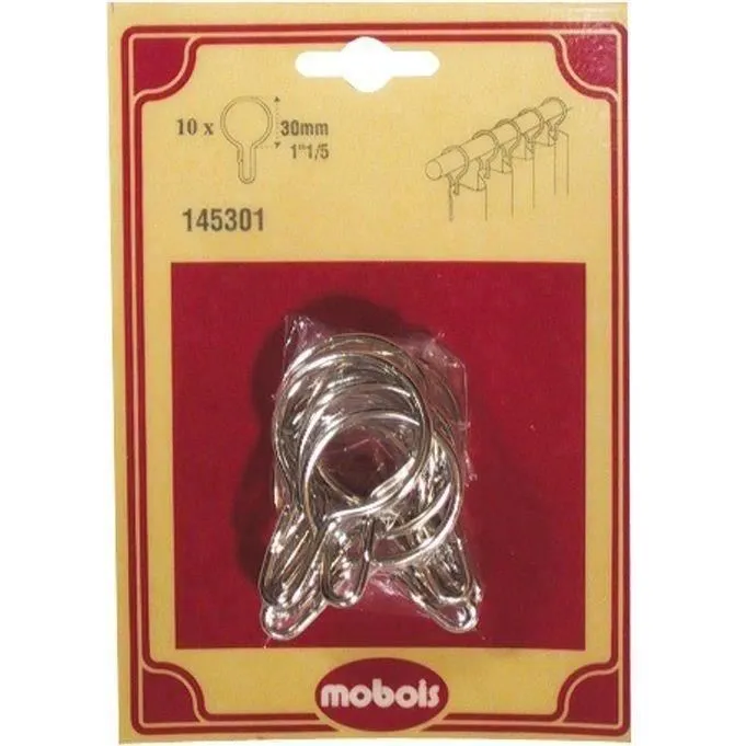Anneau douche nickelé D: 30mm - Lot de 10