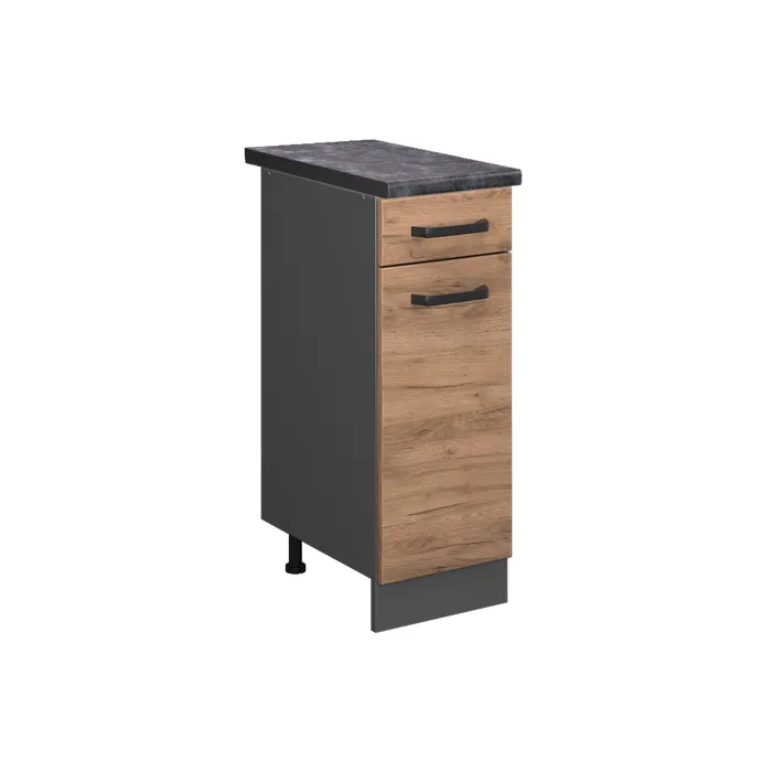 Vicco Meuble cuisine Chêne doré/Anthracite 30cm plan de travail Anthracite