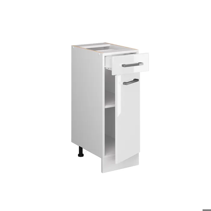 Vicco Meuble bas universel Blanc Haute brillance 30cm avec tiroir, sans PT