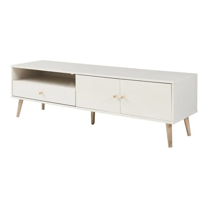 Meuble TV Hallevil 150 x 39 x 45 cm gris clair en.casa