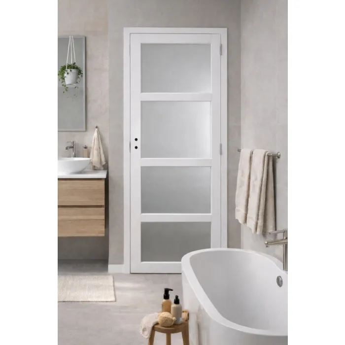 Bloc Porte Tana Vitrée Blanc H204 X L83 Cm Côte Tableau P.gauche Gd Menuiseries