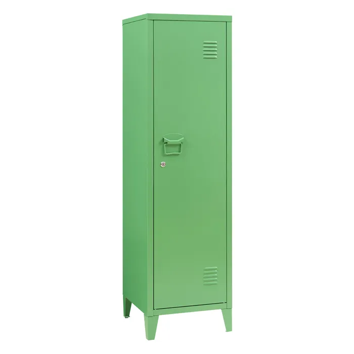 Armoire à casier Kurikka métallique vérouillable 137 x 38 x 38 cm vert pomme en.casa