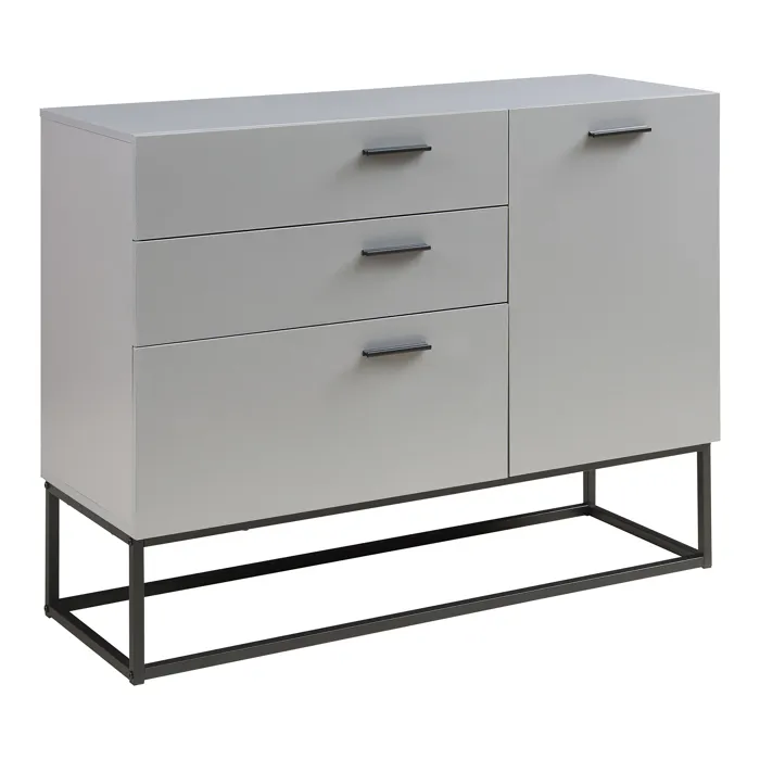 Buffet Lavangen 75 x 100 x 35 cm noir gris clair en.casa