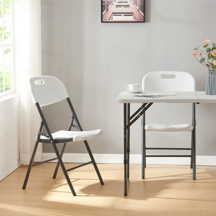 Lot de 4 chaises pliantes Ljusnarsberg 87 x 46 x 53 cm blanc en.casa