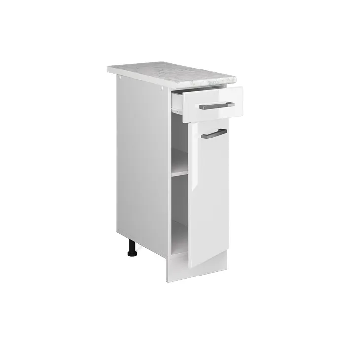 Vicco Meuble bas universel Blanc Haute brillance 30cm avec tiroir, avec PT