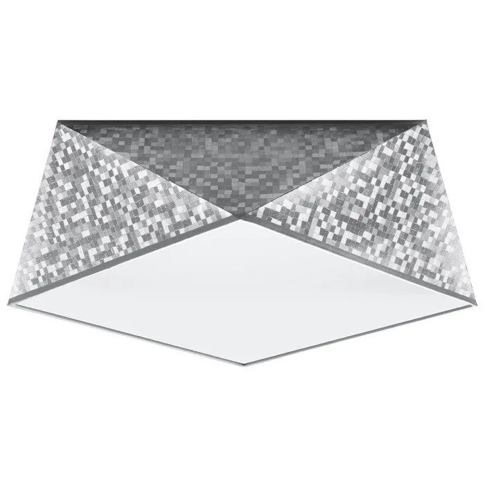 Plafonnier en PVC - HEXASTAR - Argent - IP20 - Max 15W LED - E27 - Style Moderne