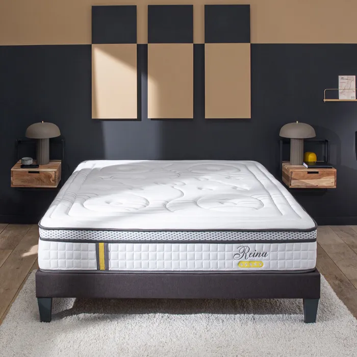 Matelas Reina 2.0 - Hybride ressorts ensachés + mémoire de forme - Équilibré - 26 cm - 90x190 cm