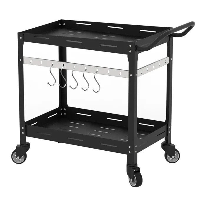 Chariot de service d'extérieur Bard acier 72 x 77 x 38 cm noir casa.pro