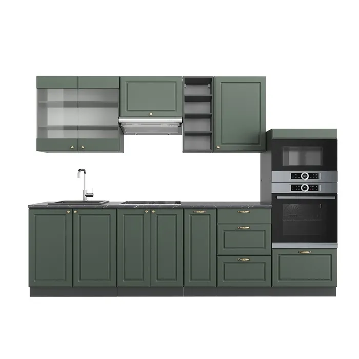 Vicco Cuisine Vert et or campagne/anthracite 280cm, PT Anthracite