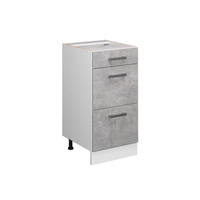 Vicco Meuble cuisine Béton 40cm avec tiroirs, sans PT