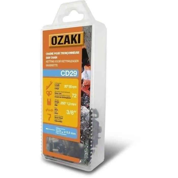 Chaîne De Tronçonneuse Ozaki Sous Coque Semi Carrée: 3/8 050 (1,3mm) 72 Entraîneurs ( E72 )