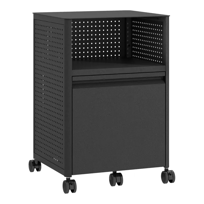 Caisson de bureau à roulettes Velvevn acier 54 x 40 x 36 cm noir en.casa