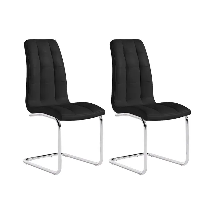 Lot de 2 chaises NADYA - Simili - Noir