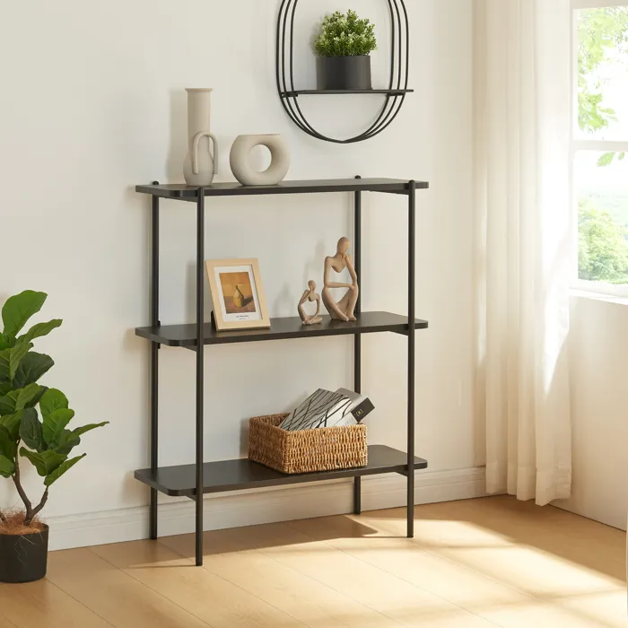 Étagère autoportante Samnanger 100 x 80 x 34 cm noir en.casa