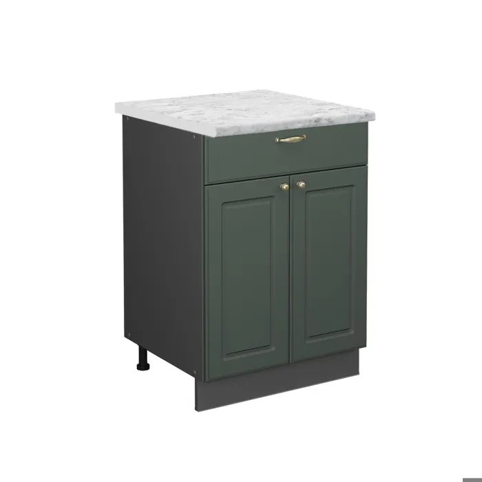 Vicco Meuble cuisine Vert Or Campagne 60cm avec tiroir, PT Marbre