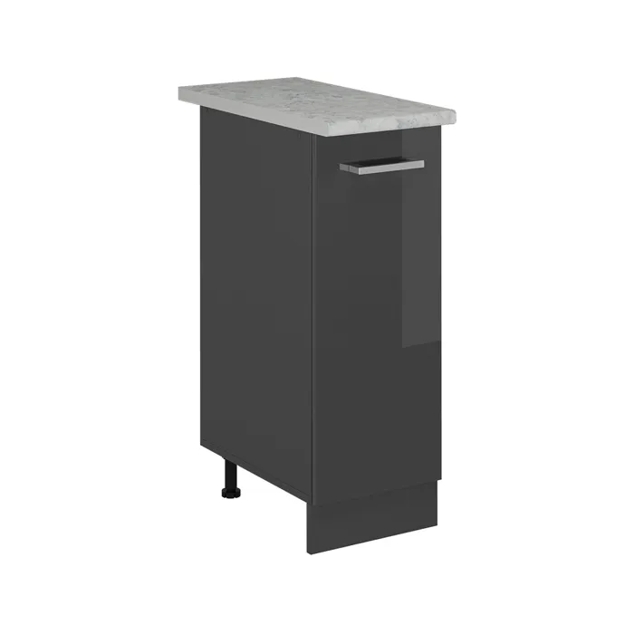 Vicco Meuble de cuisine Anthracite Haute brillance 30cm PT Marbre
