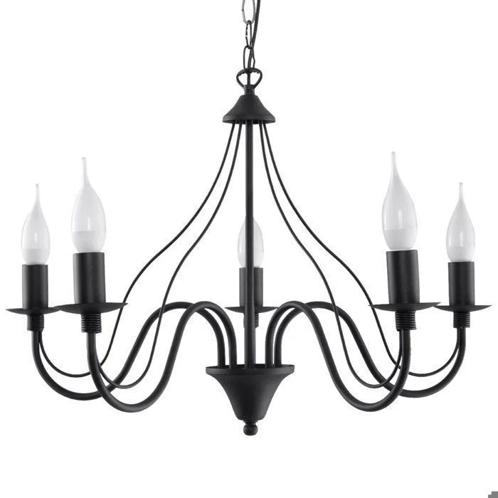 Lustre en Acier - MINERVANEBULA - Noir - IP20 - Max 10W LED - E14 - Style Moderne