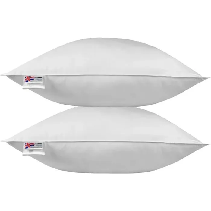 Oreiller en plumes de canard 80 x 80 cm - lot de 2 - HOMESCAPES