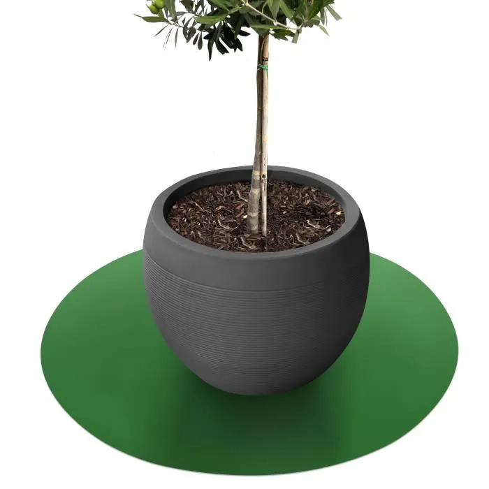 Tapis de jardinière Dessous de Pot de Fleur Majesty, Rond 90 cm, Vert - Floordirekt