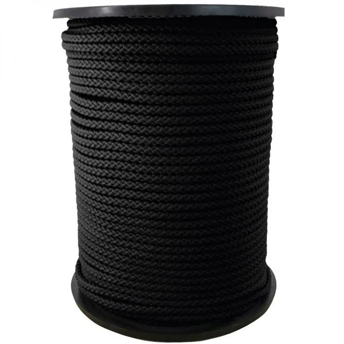 Bobine de corde tressée 3 mm x 100 m - Noir - Linxor