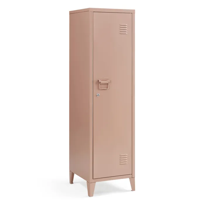 Armoire à casier Kurikka métallique vérouillable 137 x 38 x 38 cm brun clair en.casa