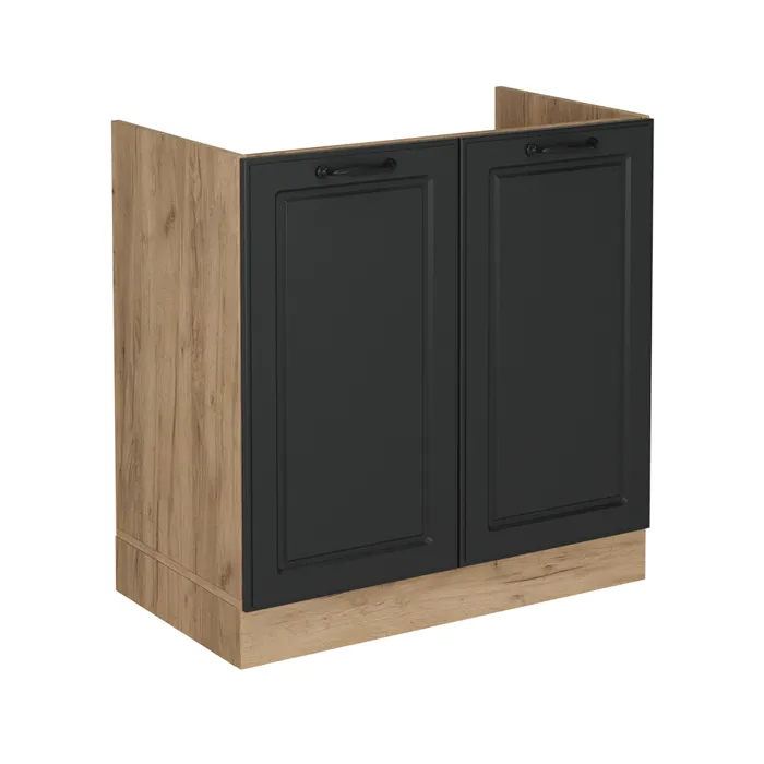 Vicco Meuble bas sous-évier Anthracite campagne 80cm sans PT