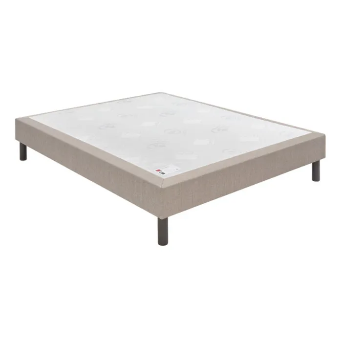 Sommier Epeda CONFORT MEDIUM DECO NATURE 140x190 Tissu gris foncé Lattes