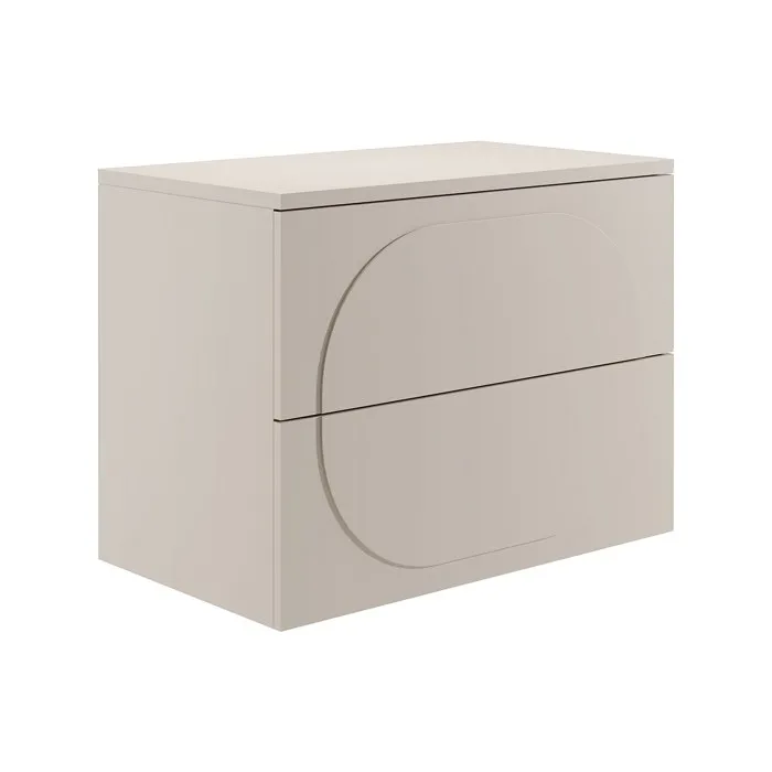 Meuble sous vasque suspendu avec planche - Beige - 80 cm - VUTOMA