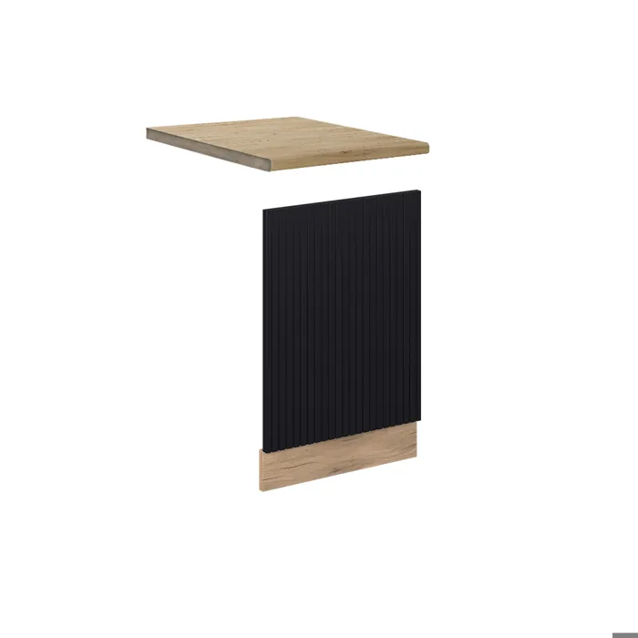 Vicco Façade Noir rayé 45cm, PT Chêne