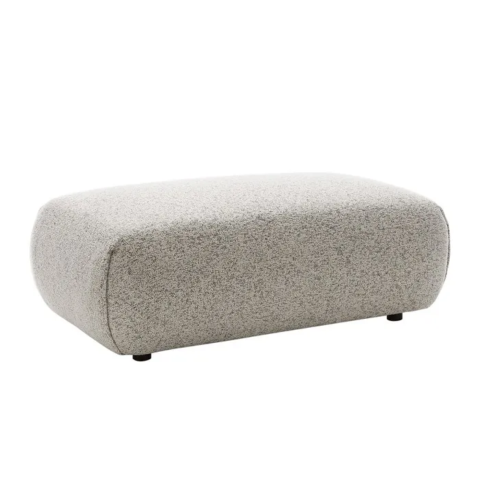 Pouf en tissu chiné gris clair MONELIA