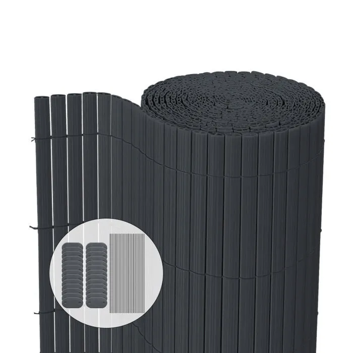 Vounot Canisse Pvc Brise Vue Ultra Renforce Avec Attaches De Fixation 80x500cm Gris