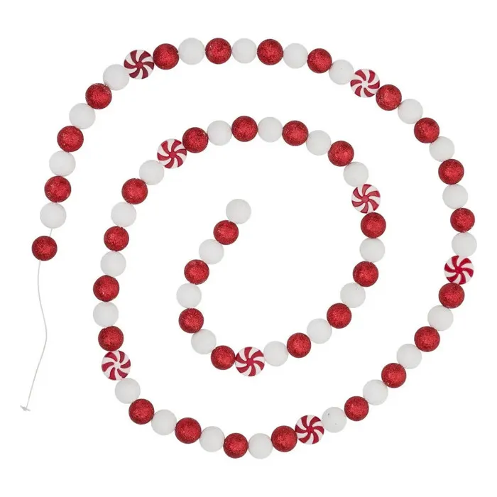 Guirlande Polystyrène Gourmande L.1,8m Rouge Et Blanc - Feeric Lights & Christmas