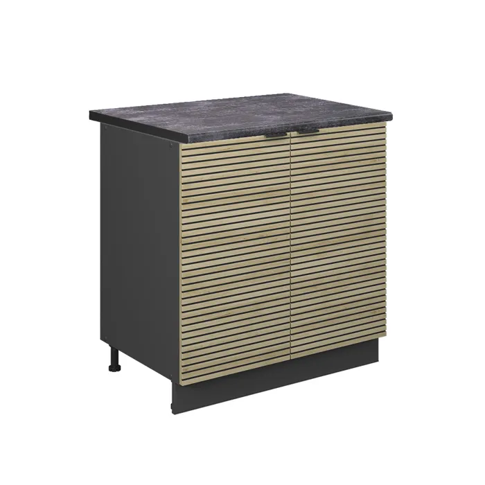 Vicco Meuble bas de cuisine Panneau en chêne/Anthracite 80cm plan de travail Anthracite