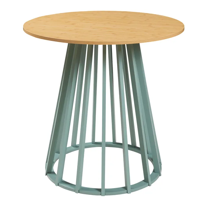 Table à manger Lensuu 76 x 80 cm effet chêne vert pastel en.casa