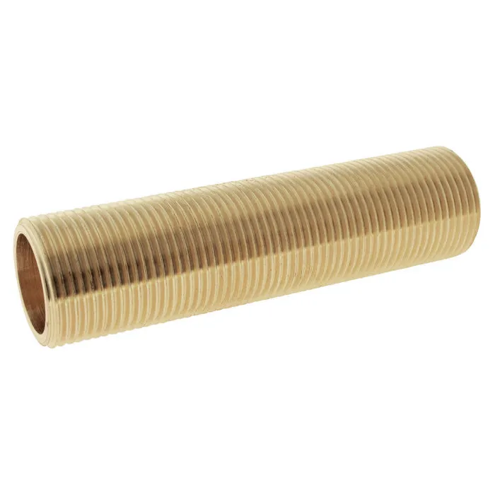 Tube fileté laiton 10cm - double Mâle 20/27 (3/4"), lot de 2