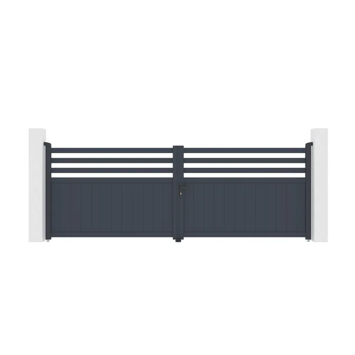 Portail battant 4m NEVIS H.140cm aluminium gris